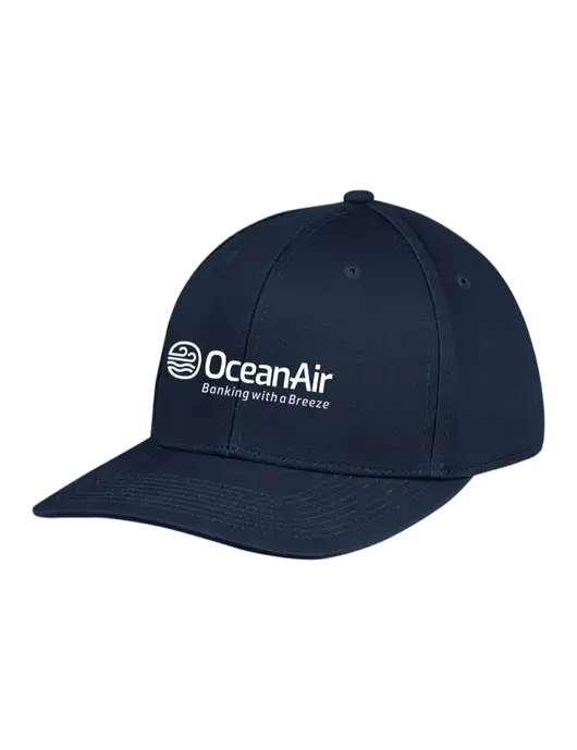 Premium Modern Structured Twill Navy Snapback Cap w/OceanAir Logo