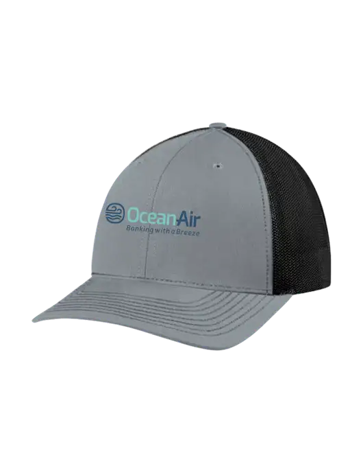 Richardson Adjustable Snapback Original 112 Trucker Cap Heather Grey w/Black Mesh w/OceanAir Logo
