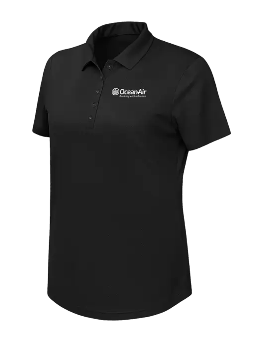 Callaway Womens Birdseye Black Polo w/OceanAir Logo