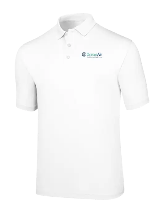 Callaway Opti-Dri White Chev Polo w/OceanAir Logo