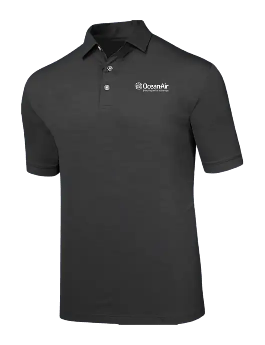 Callaway Black Fashion Tonal Polo w/OceanAir Logo