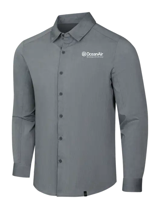 OGIO Medium Grey Heather Commuter Woven Shirt w/OceanAir Logo