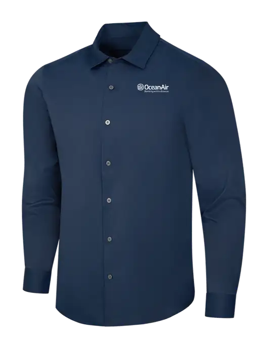 Navy City Stretch Shirt w/OceanAir Logo