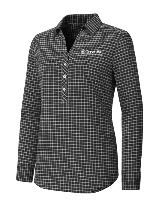Womens Dark Grey/White City Stretch Shirt w/OceanAir Logo