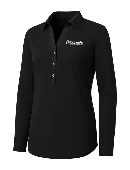 Womens Black City Stretch Shirt w/OceanAir Logo