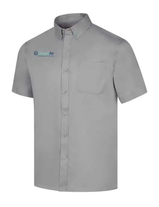 Short Sleeve Light Grey Superpro React Twill Shirt w/OceanAir Logo
