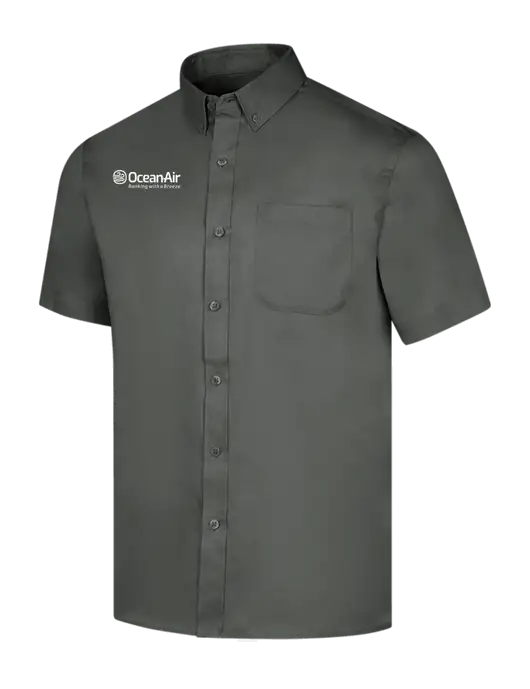 Short Sleeve Dark Grey Superpro React Twill Shirt w/OceanAir Logo