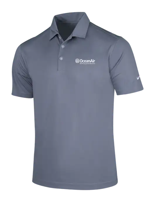 NIKE Medium Grey Dri-Fit Vertical Mesh Polo w/OceanAir Logo