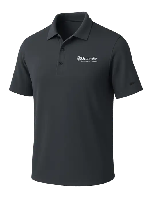 NIKE Dark Grey Dri-Fit Micro Pique Polo w/OceanAir Logo