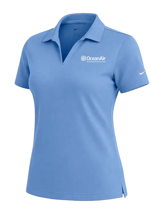 NIKE Carolina Blue Womens Dri-Fit Micro Pique Polo w/OceanAir Logo