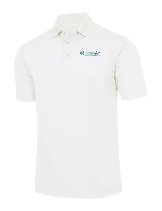 White Micropique Sport-Wick Polo w/OceanAir Logo