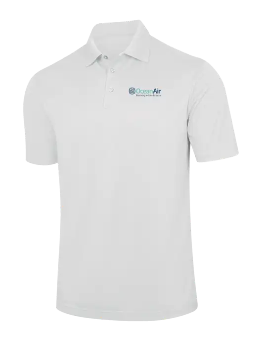 White Performance Fine Jacquard Polo w/OceanAir Logo