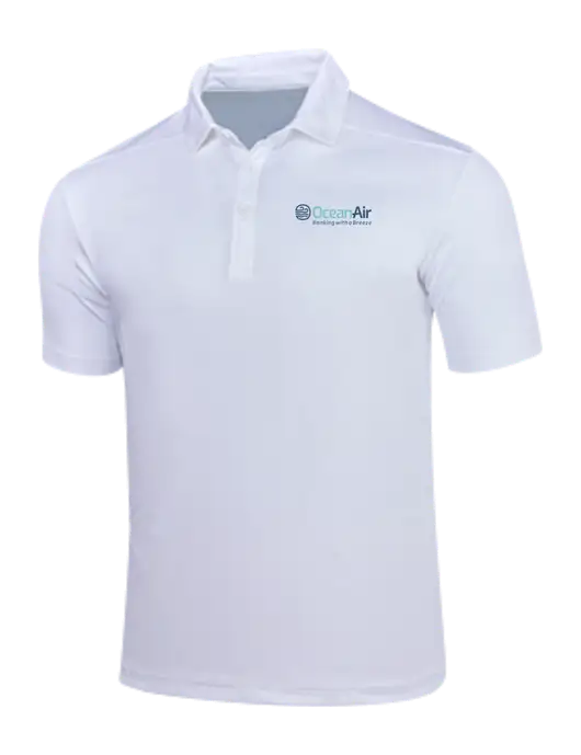 White Posi-UV Pro Polo w/OceanAir Logo