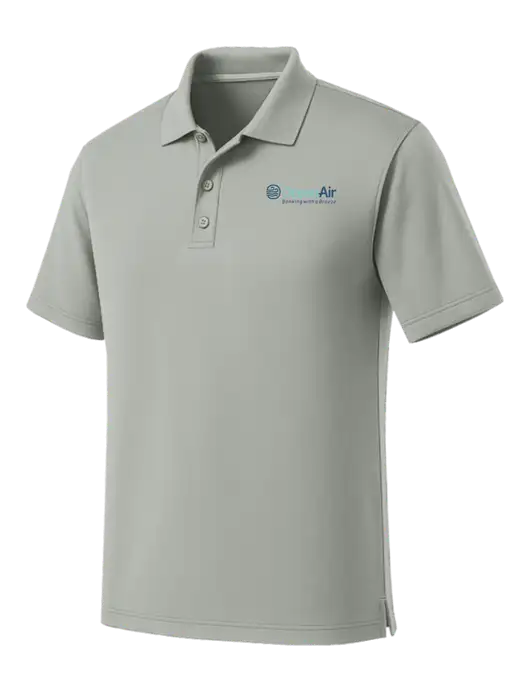 Light Grey Dry Zone UV Micro Mesh Polo w/OceanAir Logo