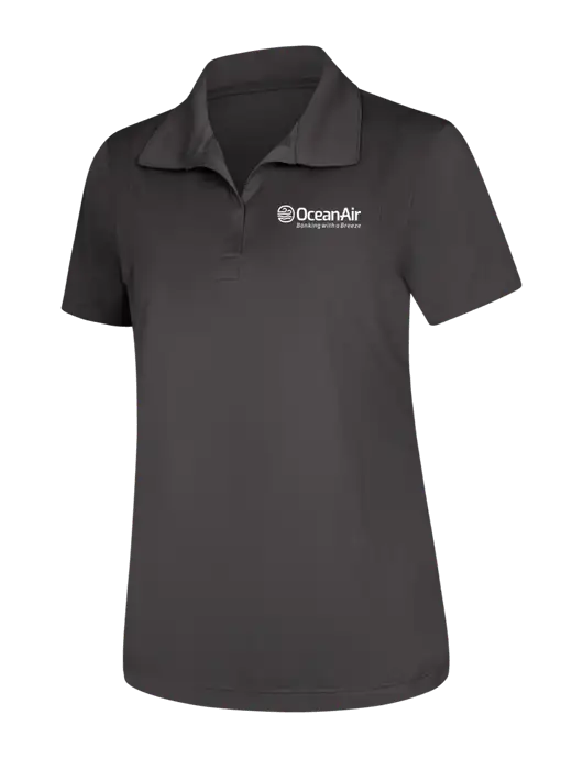 Womens Dark Grey Micropique Sport-Wick Polo w/OceanAir Logo