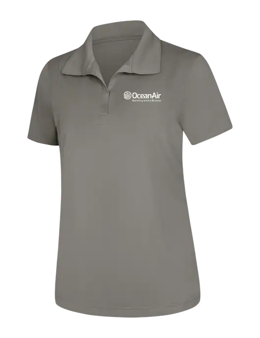 Womens Medium Grey Micropique Sport-Wick Polo w/OceanAir Logo