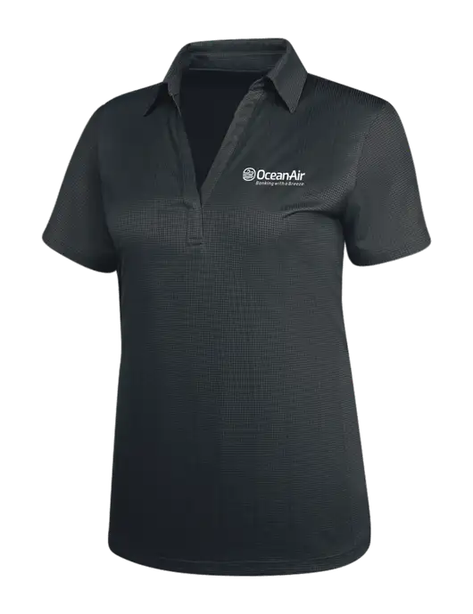 Dark Grey Womens Performance Fine Jacquard Polo w/OceanAir Logo