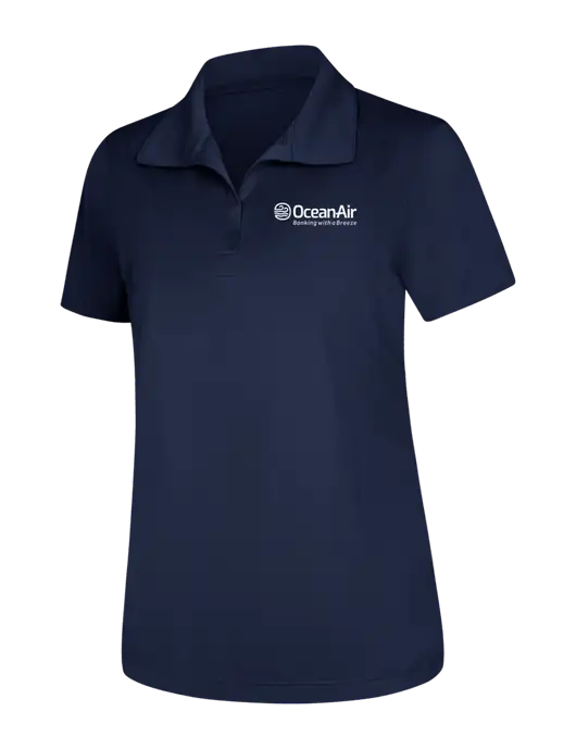 Womens Navy Micropique Sport-Wick Polo w/OceanAir Logo