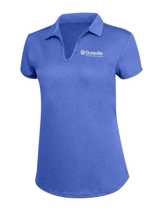 Womens Light Royal Trace Heather Polo w/OceanAir Logo
