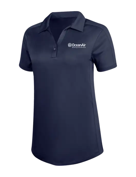 Womens Dark Navy Diamond Jacquard Polo w/OceanAir Logo