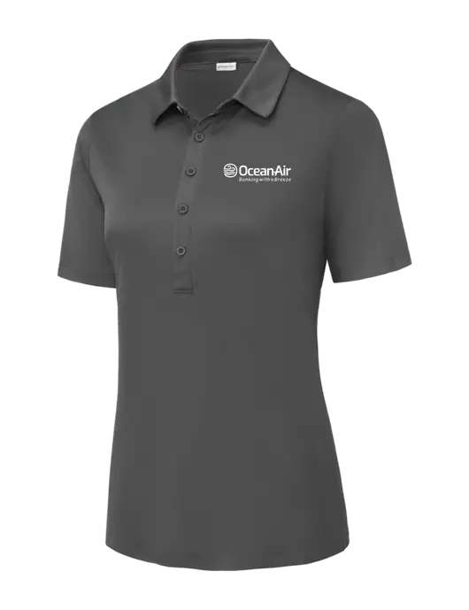 Dark Smoke Grey Womens Posi-UV Pro Polo w/OceanAir Logo