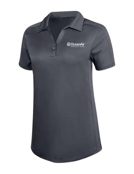 Womens Dark Grey Diamond Jacquard Polo w/OceanAir Logo
