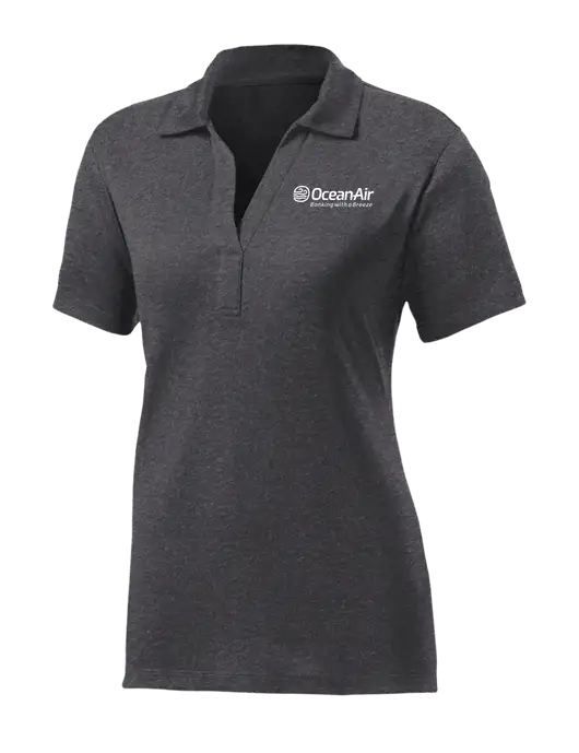 Womens Dark Grey Heather Contender Polo w/OceanAir Logo