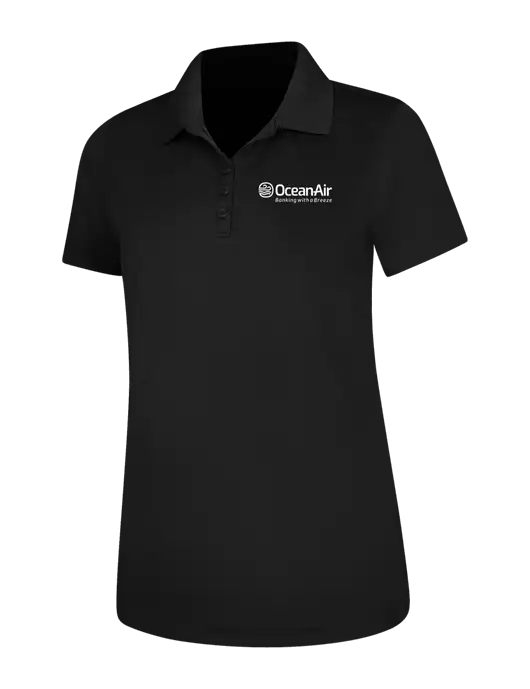Black Womens Dry Zone UV Mesh Polo w/OceanAir Logo