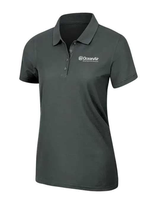Dark Grey Womens Core Classic Pique Polo w/OceanAir Logo