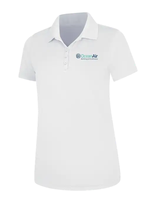 White Womens Dry Zone UV Mesh Polo w/OceanAir Logo