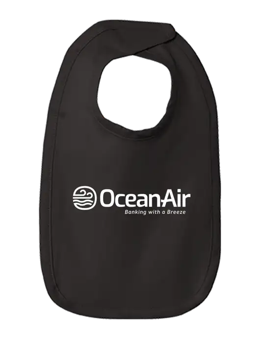 Rabbit Skins Black Infant Premium Jersey Bib w/OceanAir Logo