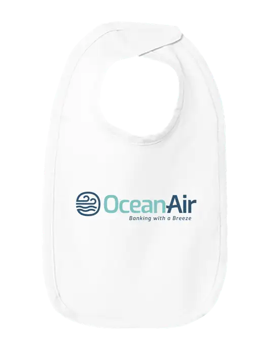 Rabbit Skins White Infant Premium Jersey Bib w/OceanAir Logo