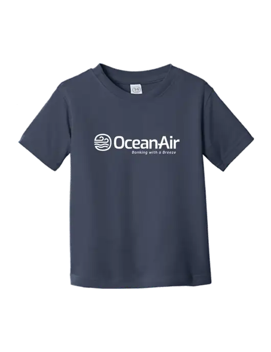 Rabbit Skins Navy Toddler Fine Jersey Tee w/OceanAir Logo