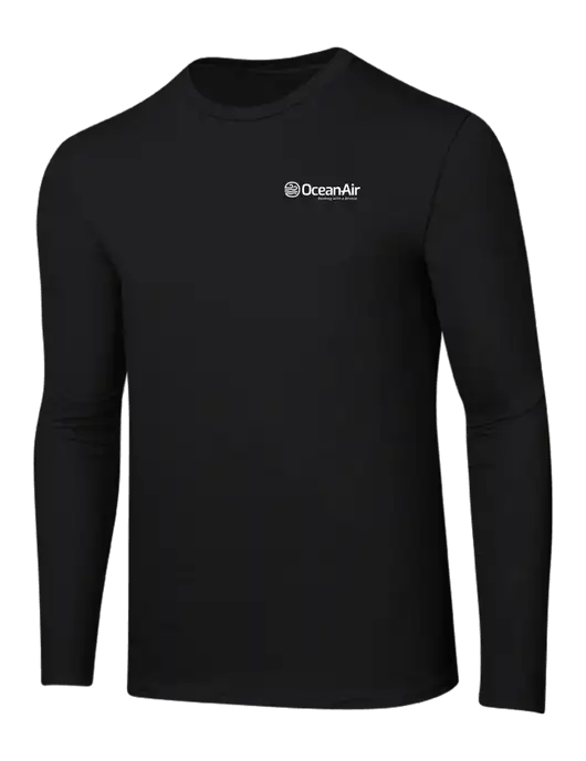 Ring Spun Jet Black 4.5 oz Long Sleeve T-Shirt w/OceanAir Logo
