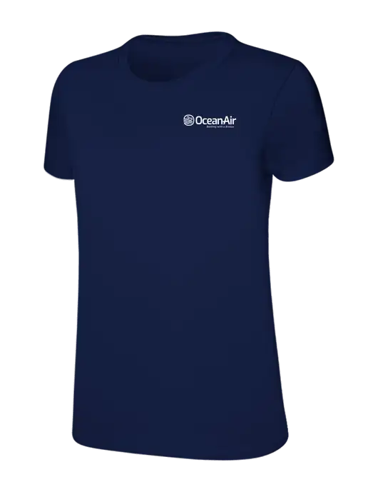 Womens Ring Spun Navy 4.5 oz T-Shirt w/OceanAir Logo