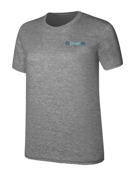 Womens Ring Spun Light Grey Heather 4.5 oz T-Shirt w/OceanAir Logo
