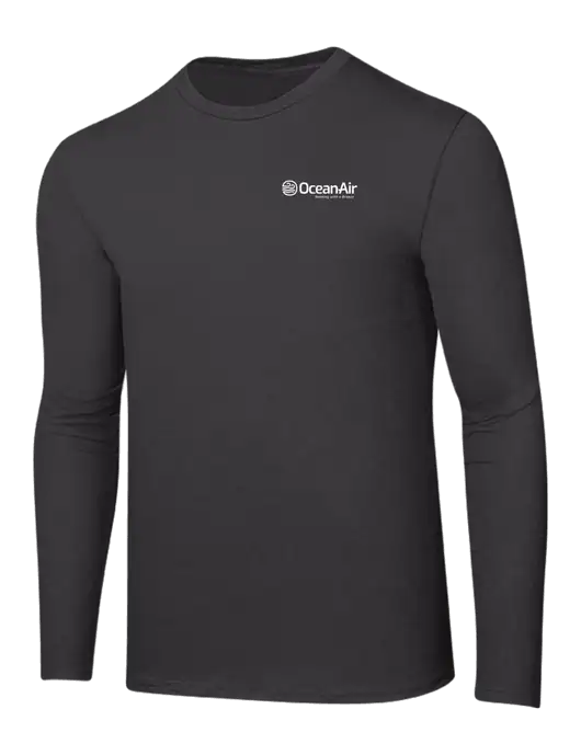 Ring Spun Charcoal 4.5 oz Long Sleeve T-Shirt w/OceanAir Logo