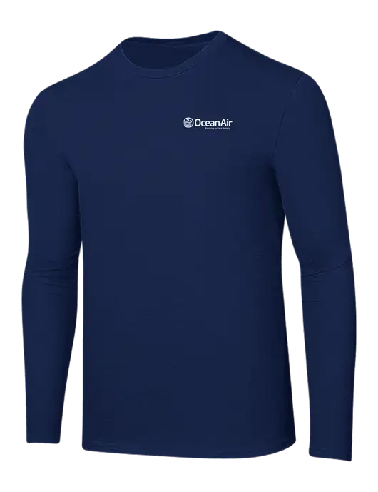 Ring Spun Navy 4.5 oz Long Sleeve T-Shirt w/OceanAir Logo