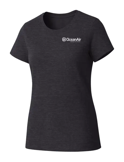 Womens Seriously Soft Heathered Charcoal T-Shirt w/OceanAir Logo