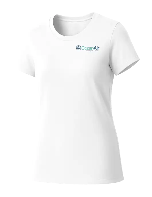 Womens Seriously Soft White T-Shirt w/OceanAir Logo