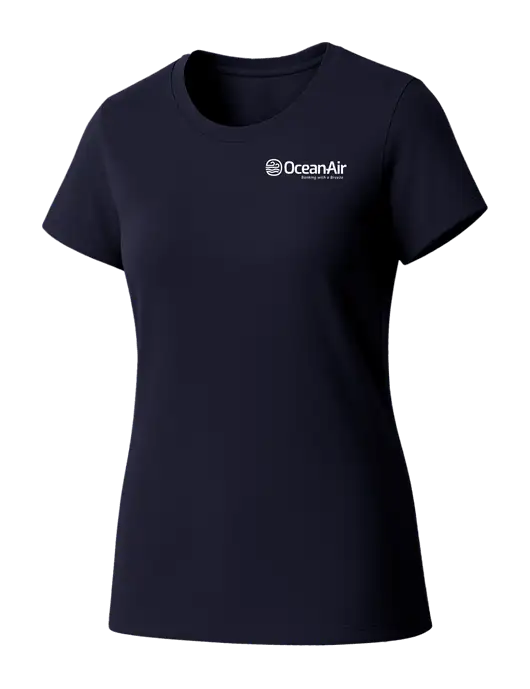Womens Seriously Soft New Navy T-Shirt w/OceanAir Logo