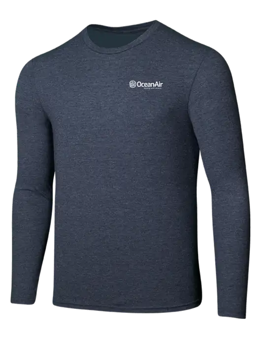 Seriously Soft Heathered Navy Long Sleeve T-Shirt w/OceanAir Logo