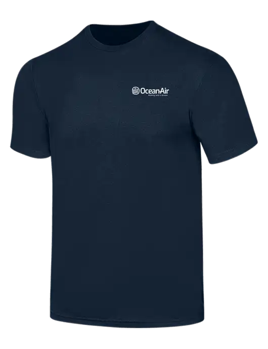 Simply Soft Navy 4.5oz  Poly/Combed Ring Spun Cotton T-Shirt w/OceanAir Logo