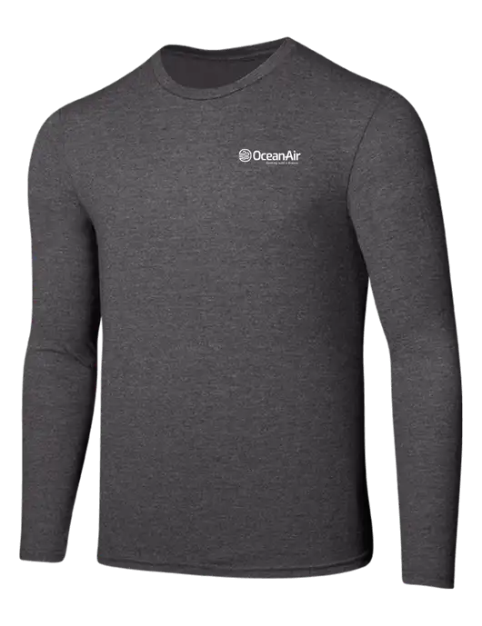 Seriously Soft Heathered Charcoal Long Sleeve T-Shirt w/OceanAir Logo