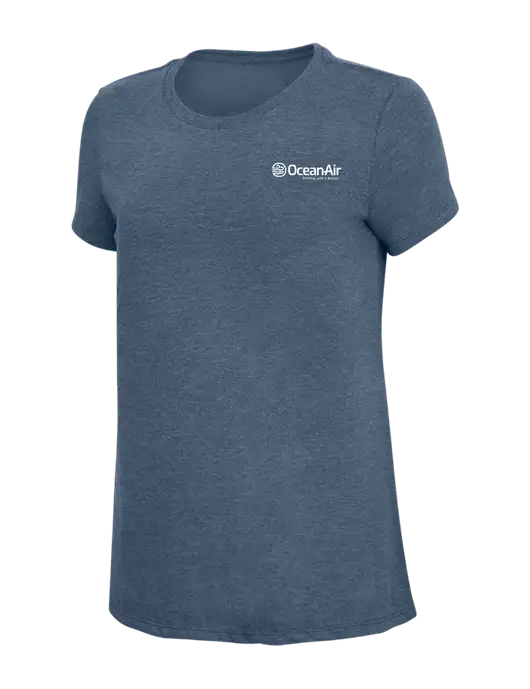 Womens Simply Soft Navy Frost 4.5oz  Poly/Combed Ring Spun Cotton T-Shirt w/OceanAir Logo