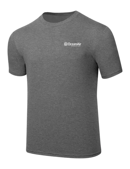 Simply Soft Heathered Medium Grey 4.5oz  Poly/Combed Ring Spun Cotton T-Shirt w/OceanAir Logo