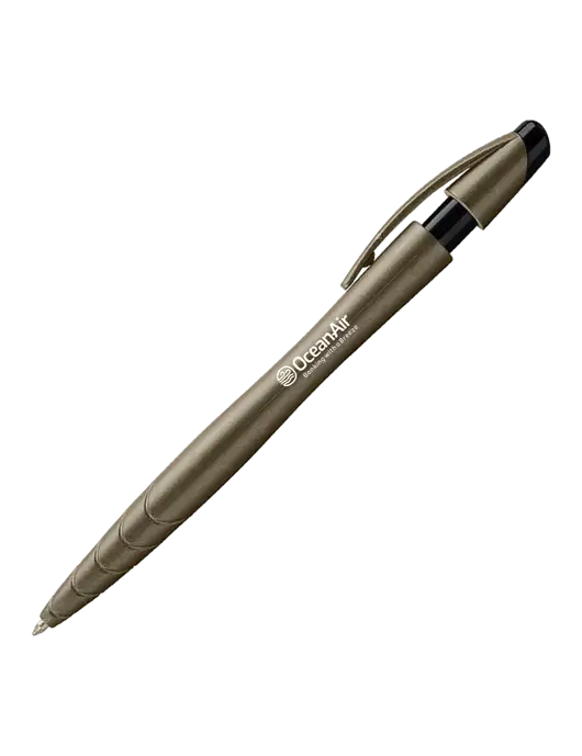 Awali Grey Metallic Pen - Black Ink w/OceanAir Logo