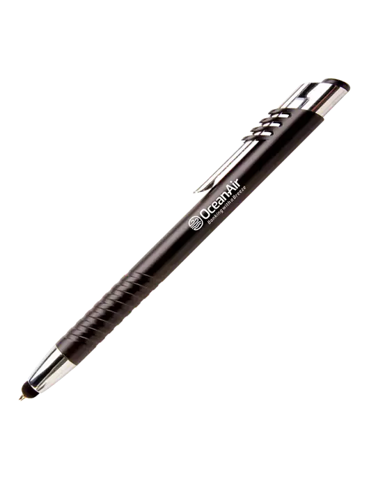 Schirhart Black Stylus Pen - Blue Ink w/OceanAir Logo