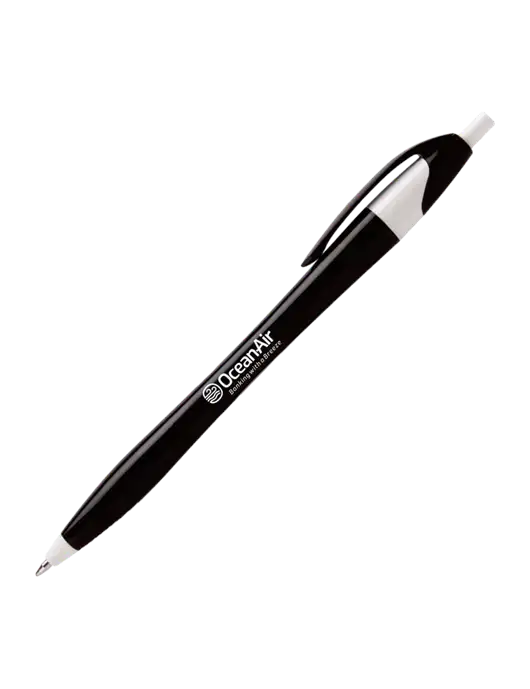 Novella Black/White Executive Pen - Blue Ink w/OceanAir Logo
