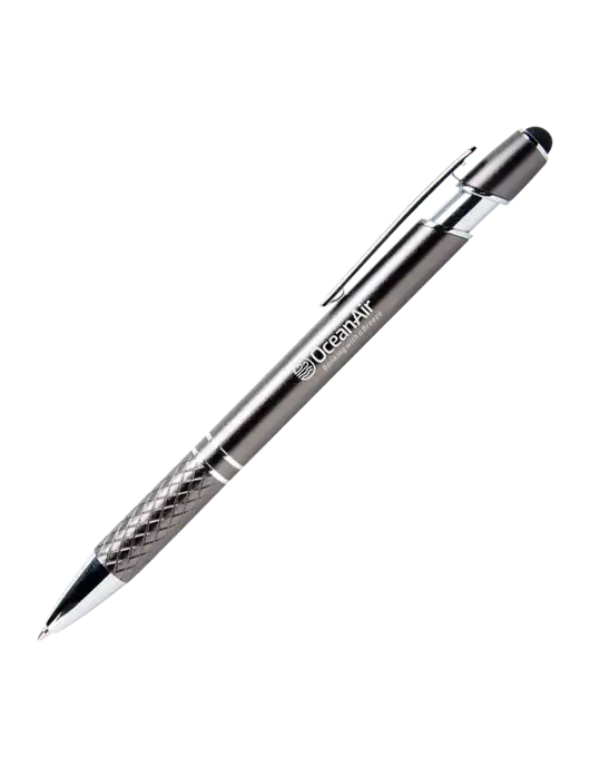 Valencia Gunmetal Stylus Pen - Black Ink w/OceanAir Logo